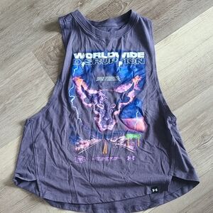 Under Armour Graphic Muscle Tee in Purple S